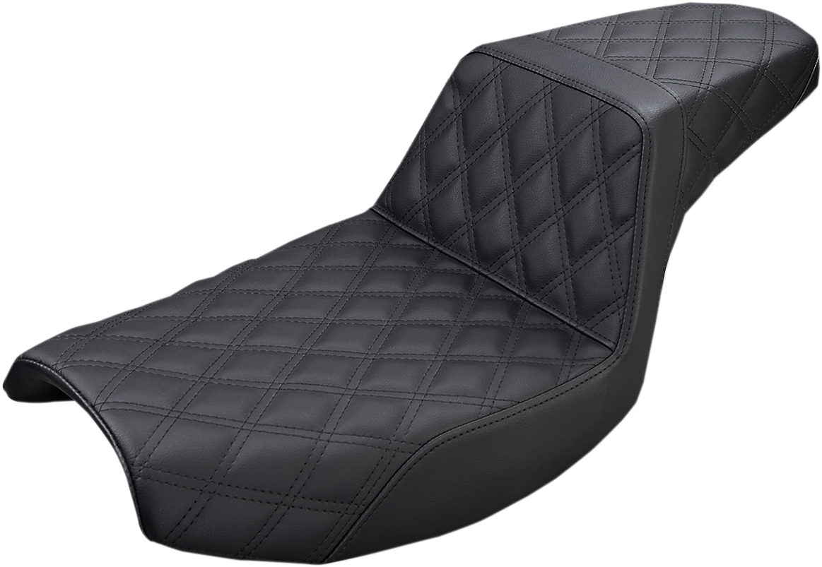SADDLEMEN Step-Up Seat - Full Lattice Stitch - Black - FXR 882-09-175 - Howling Moto