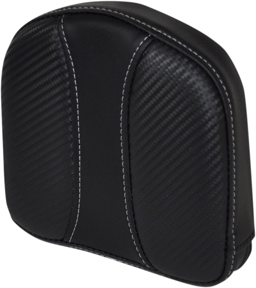 SADDLEMEN Dominator Sissy Pad 40842 seat, padded motorcycle sissy bar accessory with black and silver design details