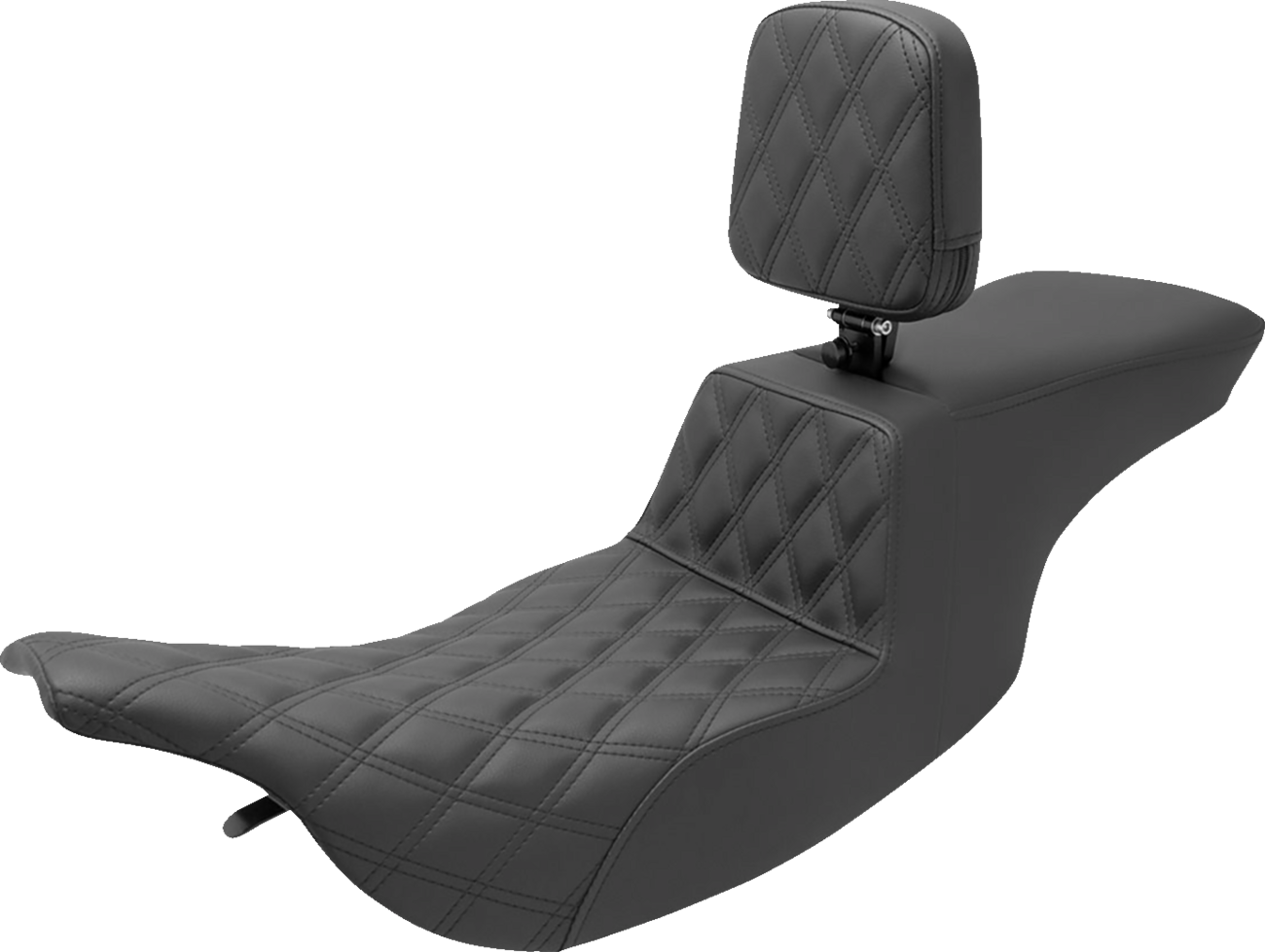 SADDLEMEN Tour Step Up Seat with rider backrest and front lattice stitch for FL models 1997-2007, by Bill's Exhausts.