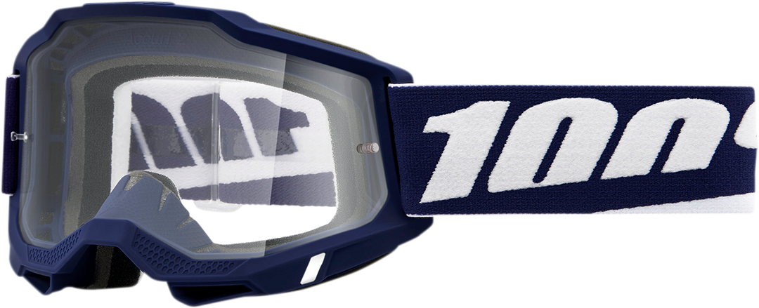 Clear Accuri 2 goggles by Bill's Exhausts with a sleek design, featuring transparent lenses and black frame for safety and visibility.