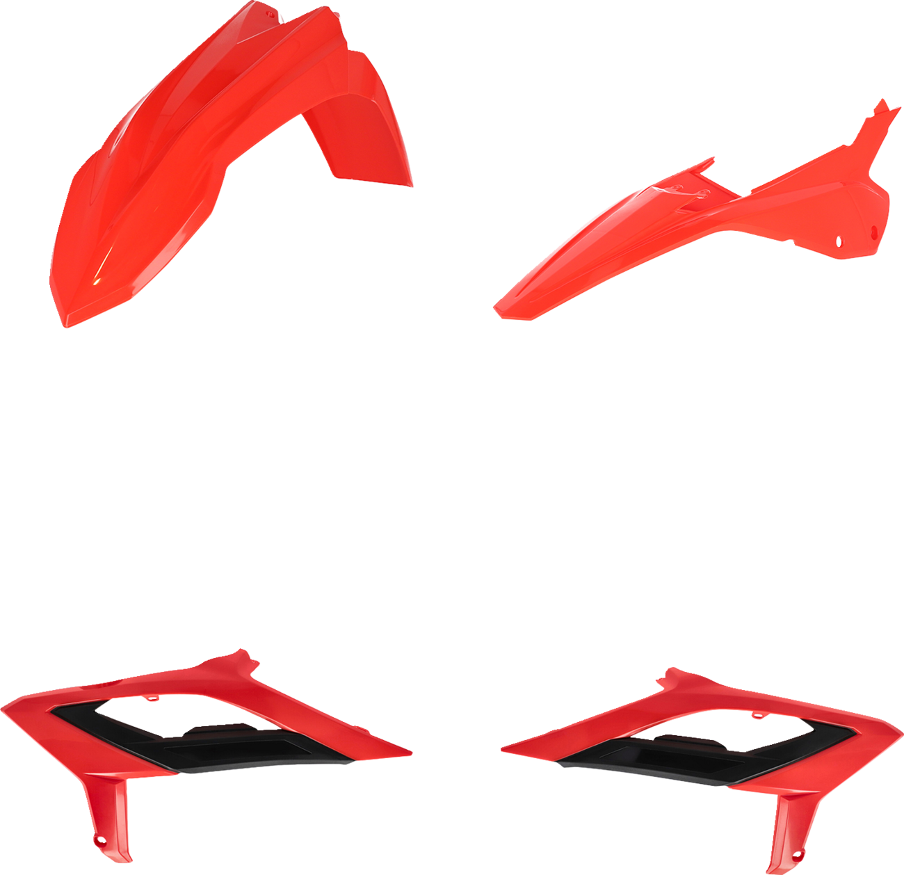 ACERBIS full replacement body kit for Beta motorcycle, OEM style, showcasing the assembled black and white body panels.