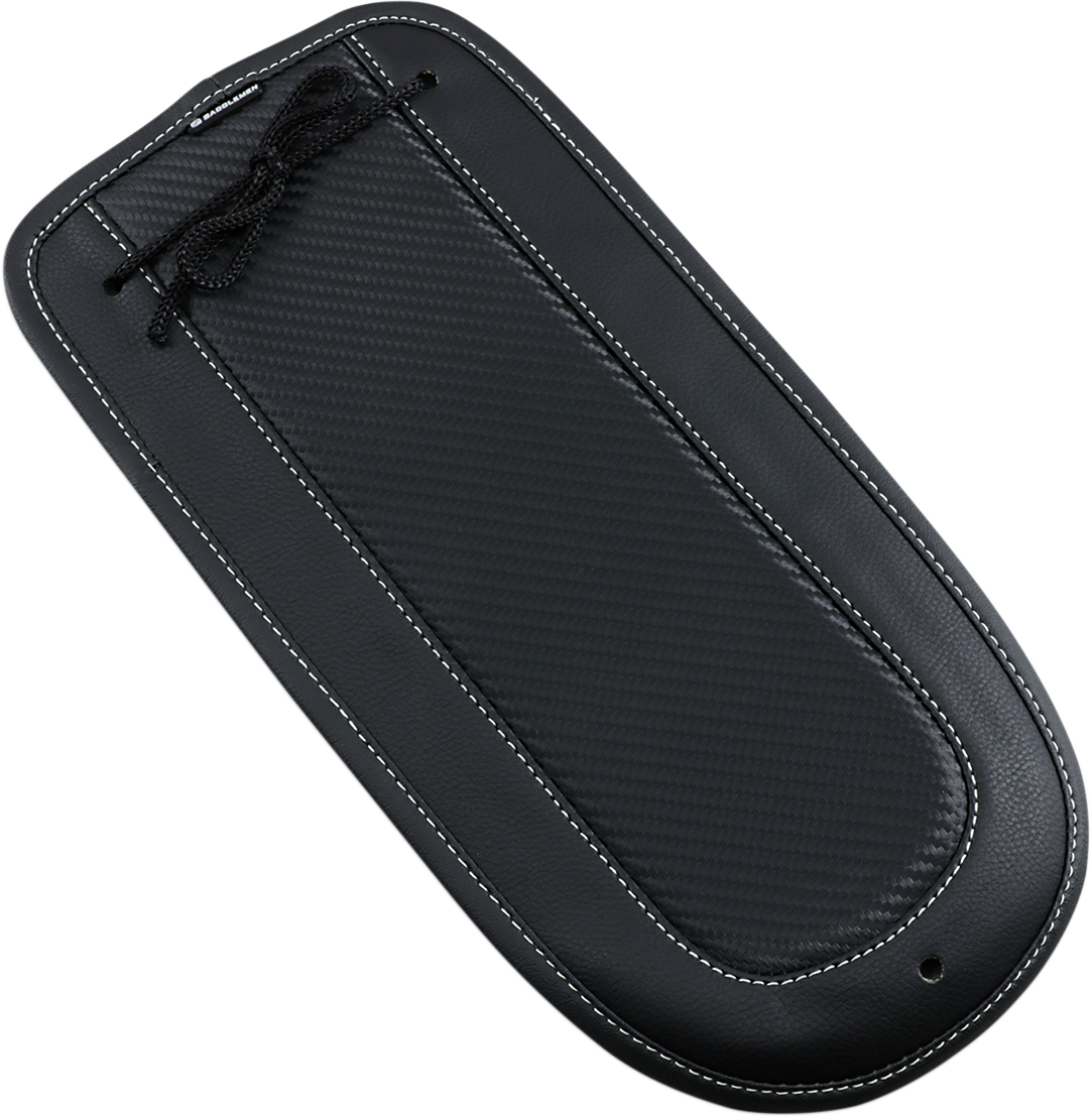Bill's Exhausts Saddlemens Fender Chap matching Dominator Solo Seat T8100-71-D, durable motorcycle seat accessory with stylish design.