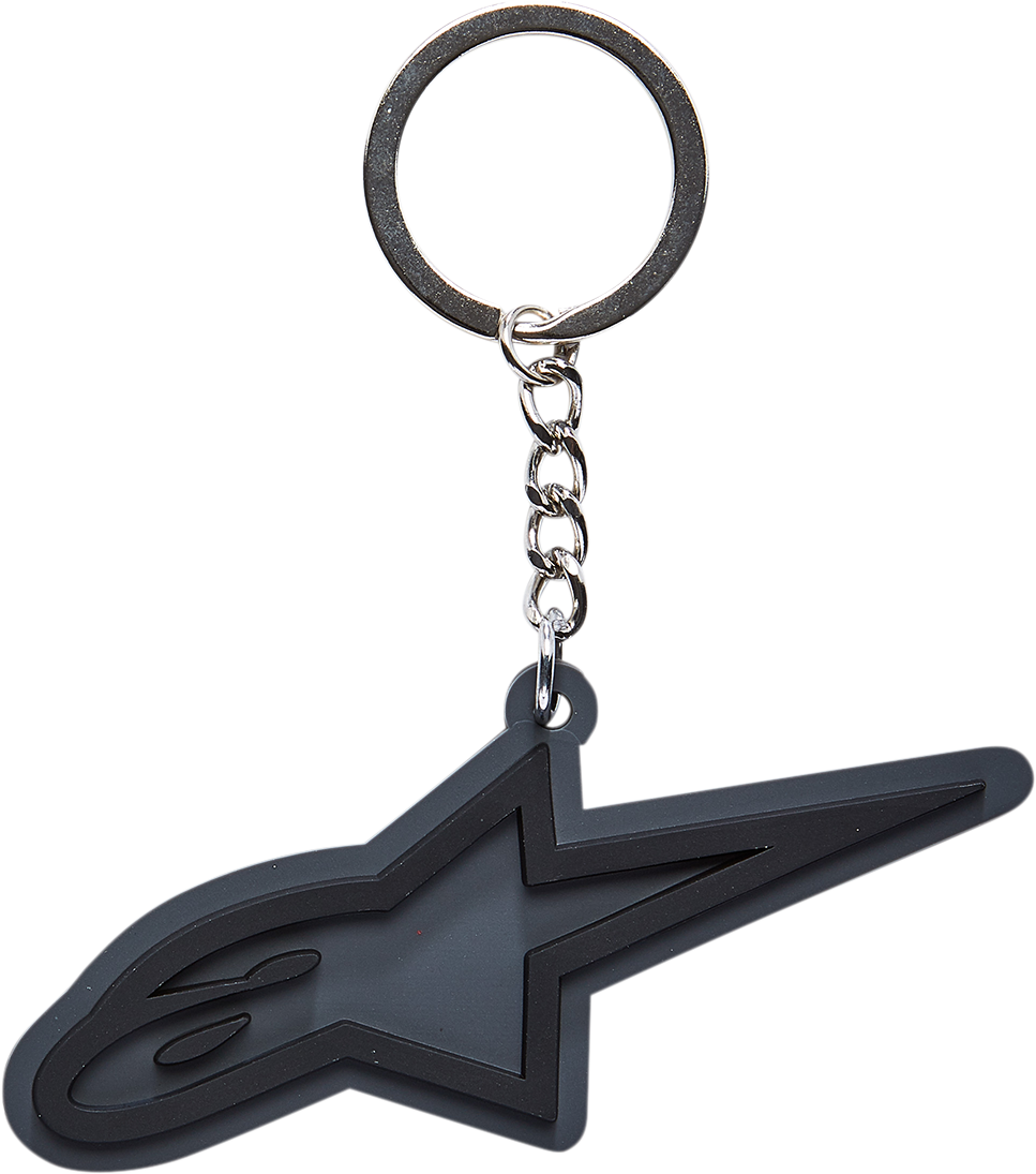 Alpinestars Ageless Key Fob with protective gear branding, featuring a sleek design and key ring for motorcycle or gear enthusiasts.