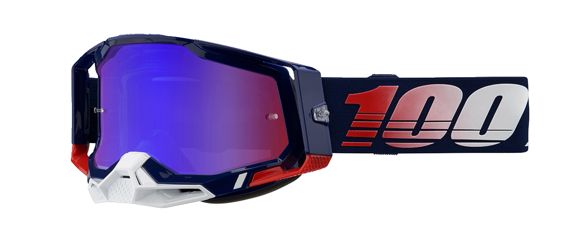 100% Racecraft 2 Goggles - Republic - Red/Blue Mirror 50010-00022 - Howling Moto