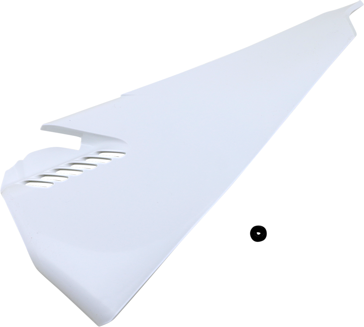 White ACERBIS Airbox Cover with venting, designed for motorcycle airboxes, showcasing its body and vented design.