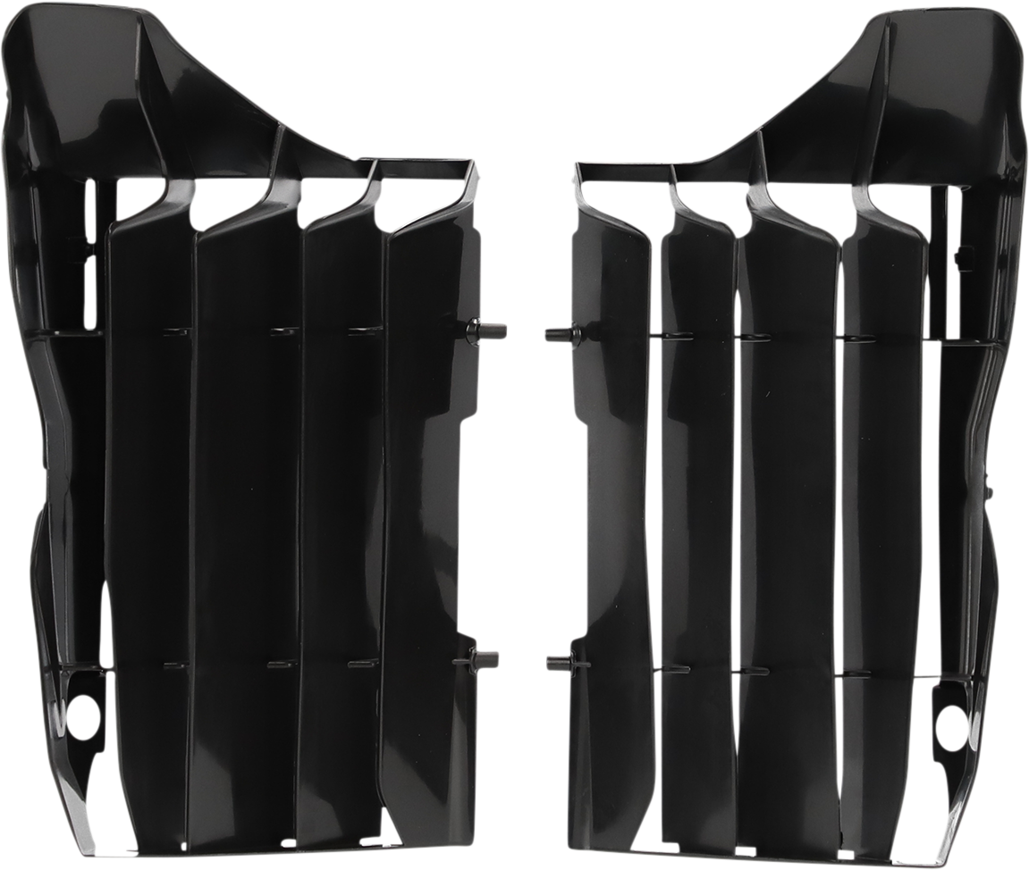 ACERBIS black radiator louvers for Honda, body part accessory, designed for improved engine cooling and vehicle aesthetics.