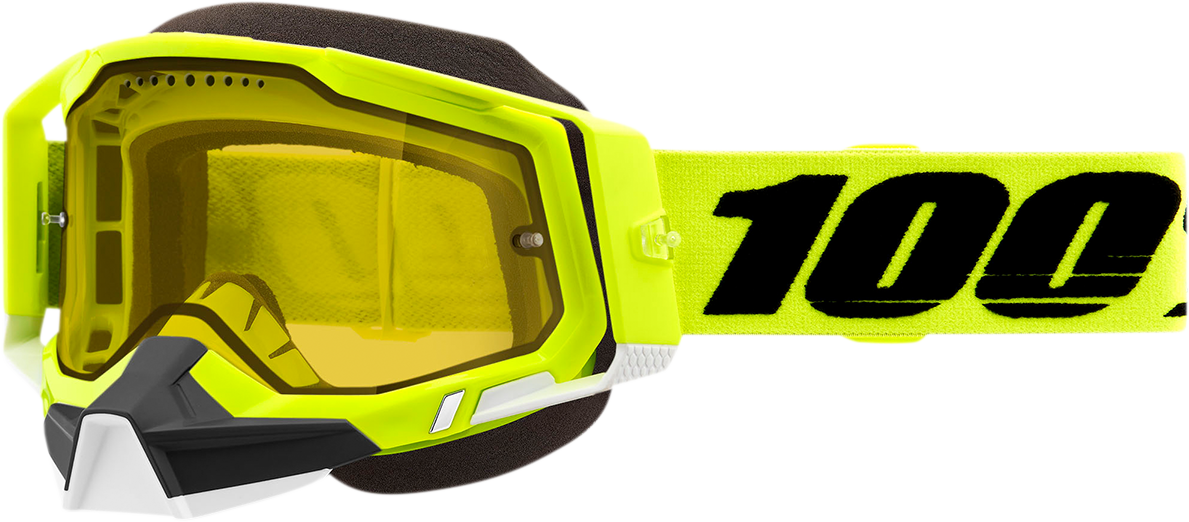100% Racecraft 2 Snow Goggles - Fluo Yellow - Yellow 50011-00004 - Howling Moto