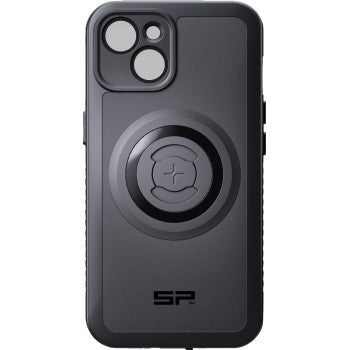 SP CONNECT SPC+ Xtreme case for Apple iPhone 13/14, black protective phone case with rugged design and textured surface.