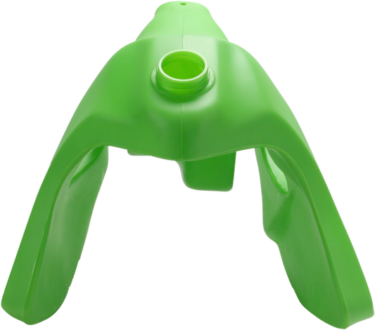 Green Acerbis gas tank for Kawasaki KLX 250/300, 3.7 gallon capacity, with body design, by Bill's Exhausts.