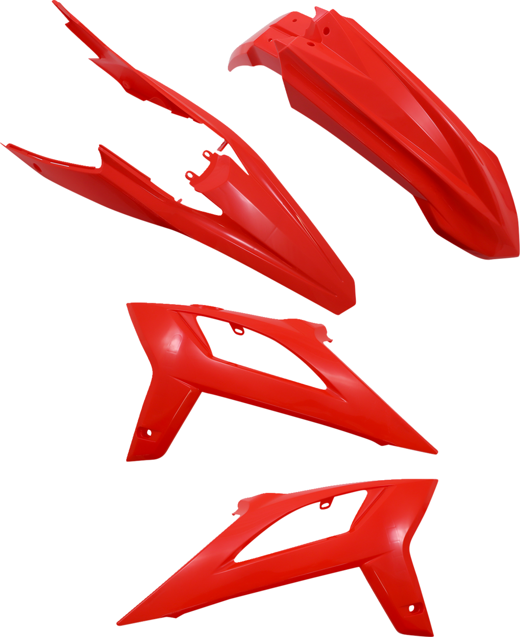 A black ACERBIS standard replacement body kit for motorcycle, OEM 2936277118, shown on a white background.