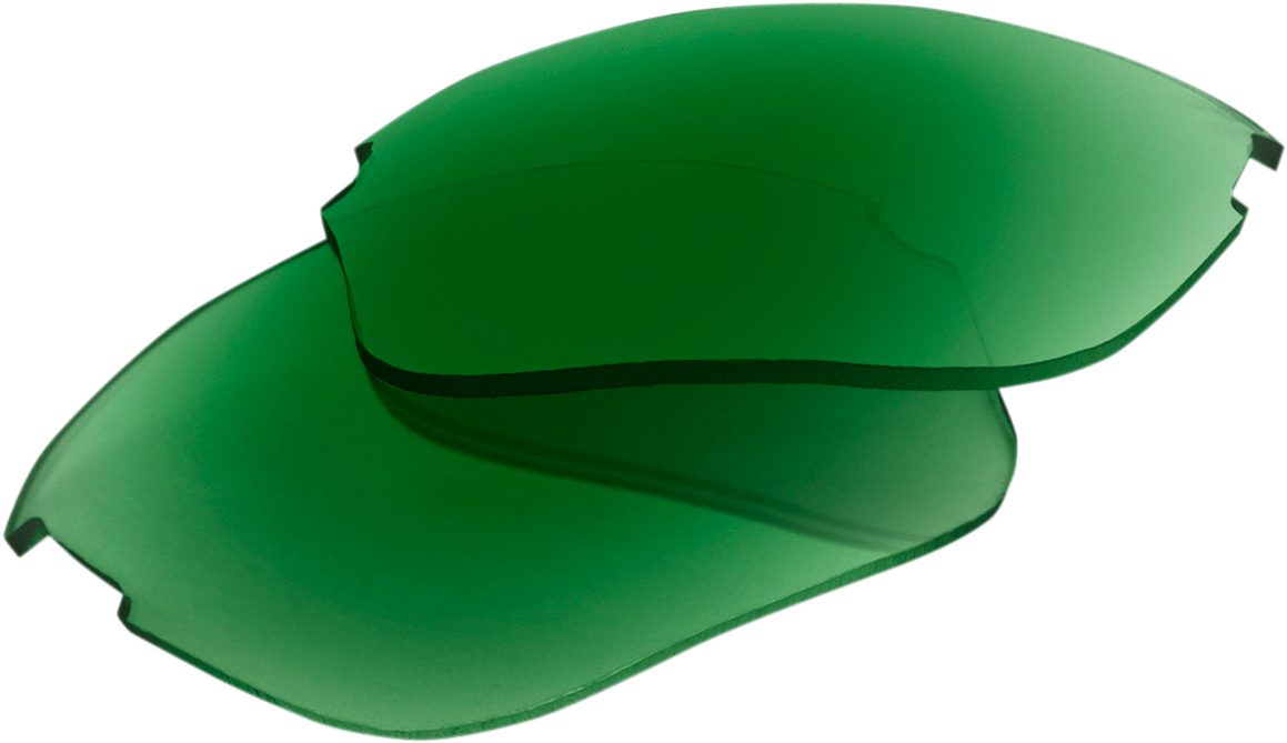 Green mirror lenses for sports coupe, 100% Sportcoupe by Bill's Exhausts, shown with reflective green coating and sleek design.