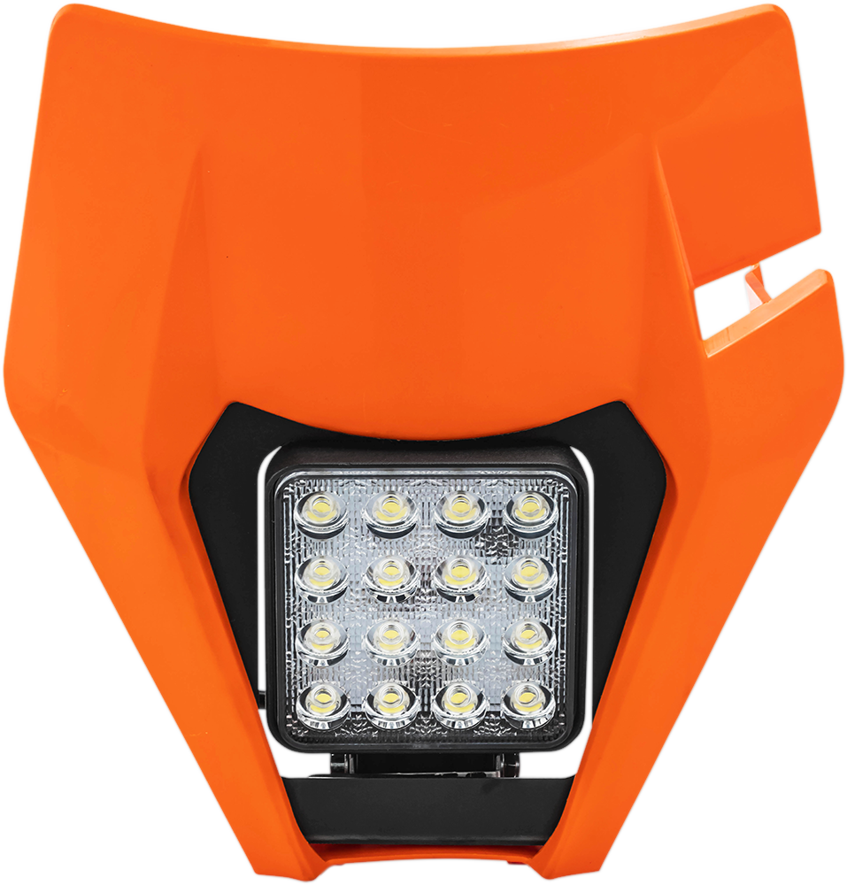 Orange Acerbis VSL headlight body for KTM motorcycles, featuring durable design and brand-specific fitment.