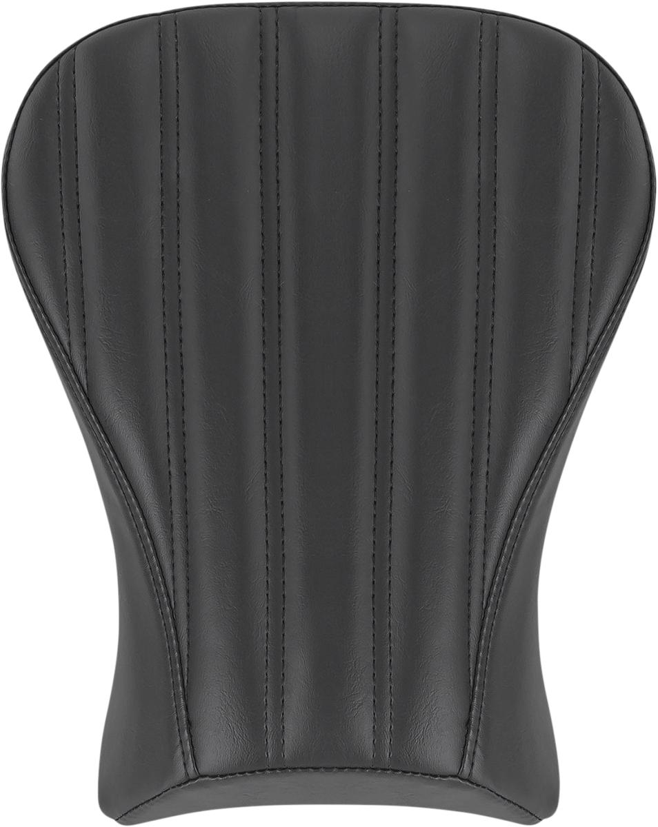 Black SADDLEMEN Knuckle Pillion Pad for FXLR/FLSB touring seats, designed for comfortable passenger riding on Harley Davidson bikes.