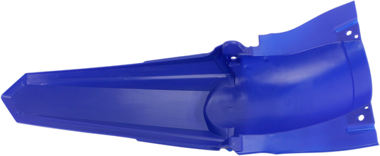 Blue ACERBIS rear fender for motorcycle, made of durable body material, with mounting points visible in the image.