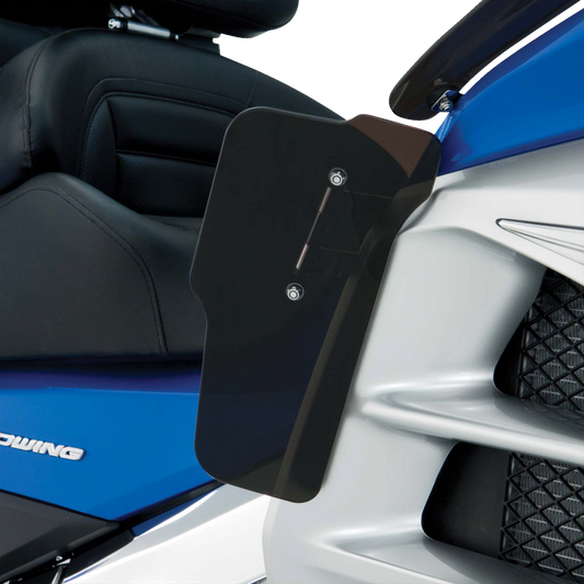 Bill's Exhausts SHOW CHROME Smoke Wind Deflector for GL1800 motorcycle engine, showcasing the sleek smoke-colored chrome finish.