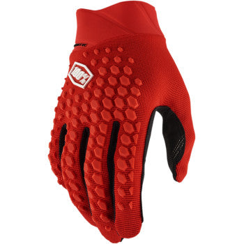 Red Bill's Exhausts Geomatic gloves in XL size with textured palms and adjustable wrist straps for secure fit.
