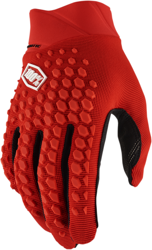 100% Geomatic Gloves - Red - Medium 10026-00016 - Howling Moto