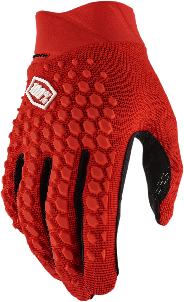 100% Geomatic Gloves - Red - Small 10026-00015 - Howling Moto