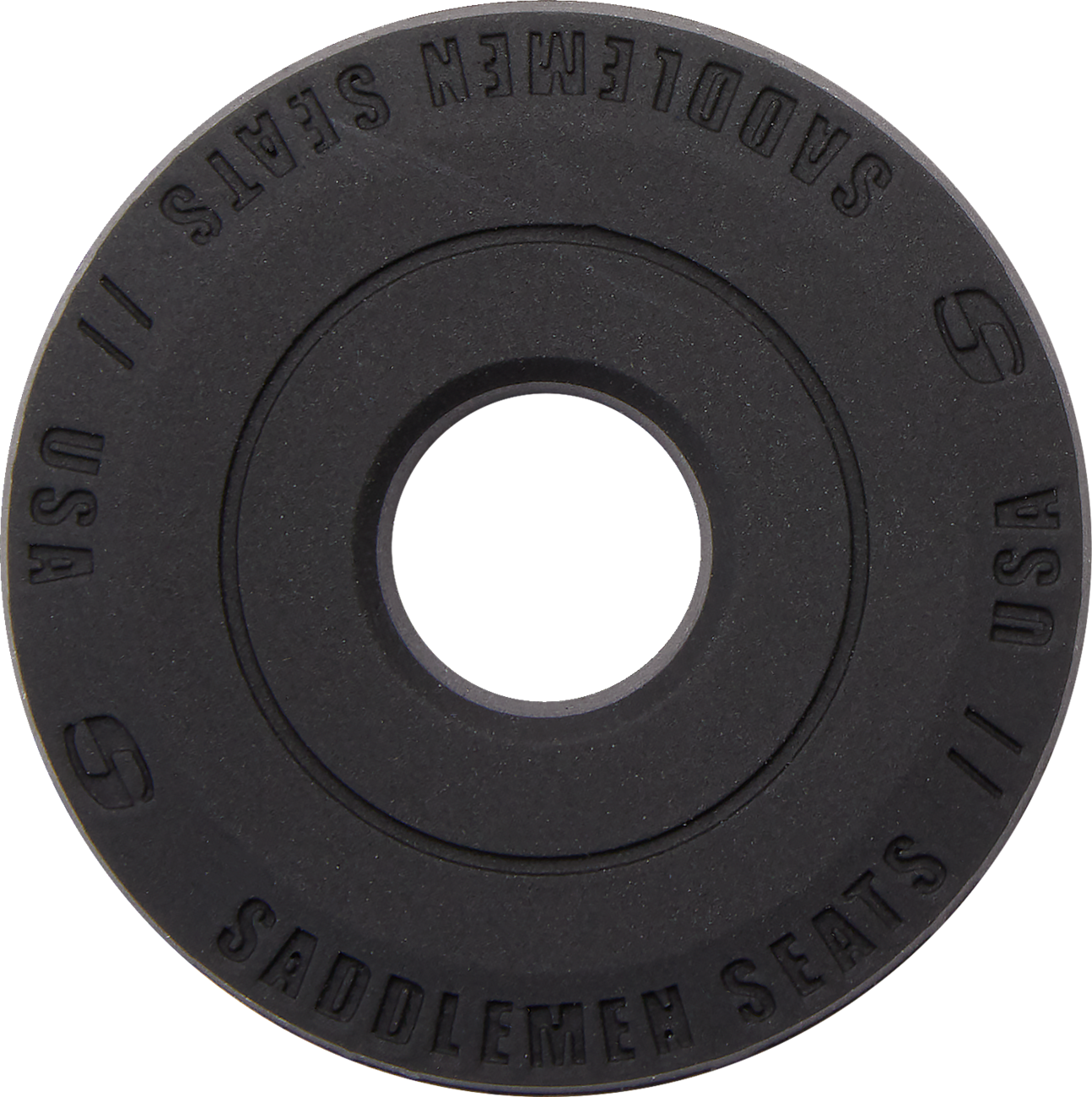 Black SADDLEMEN Dominator Pillion Pad with gray stitching for FL/FX '06-'17 seats, designed for standard reach.
