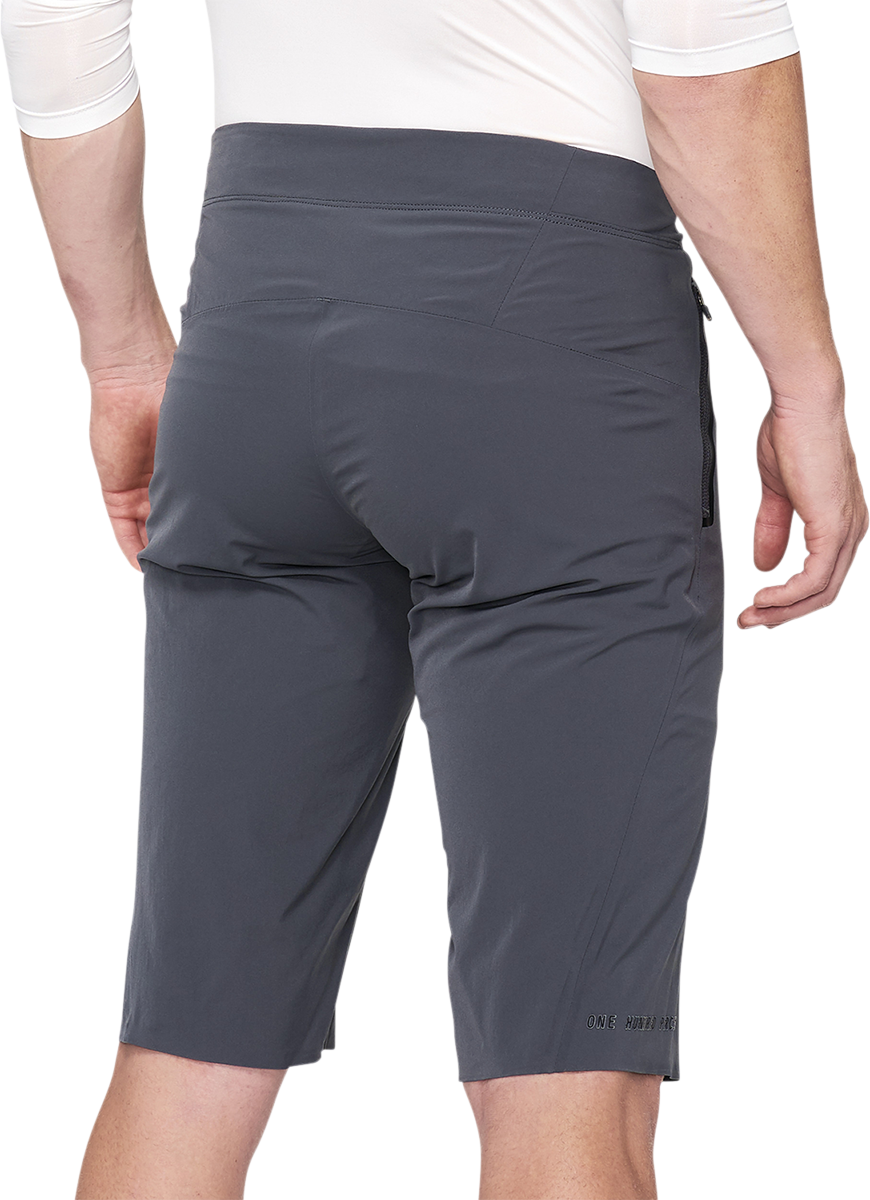 Bill's Exhausts 100% Celium Shorts in charcoal, US size 36, shown with a relaxed fit and lightweight fabric.