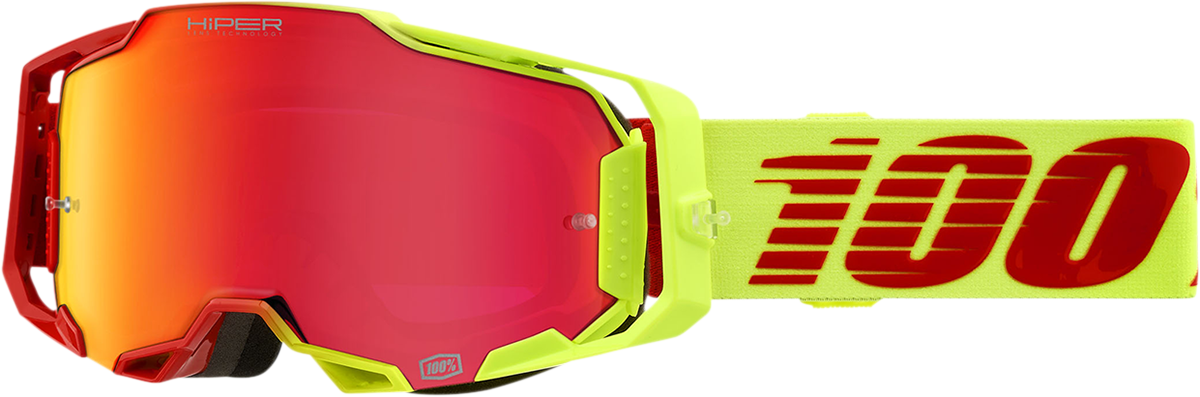 100% Armega Goggles - Solaris - HiPER Red Mirror 50003-00003 - Howling Moto