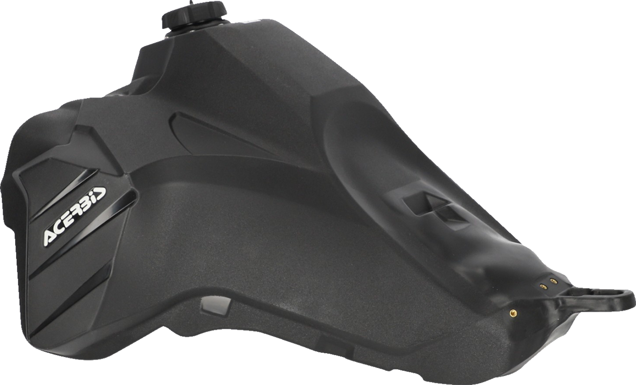 A black Acerbis fuel tank for Honda Africa Twin CRF1100L 2020-2023, shown from the side with detailed body design.