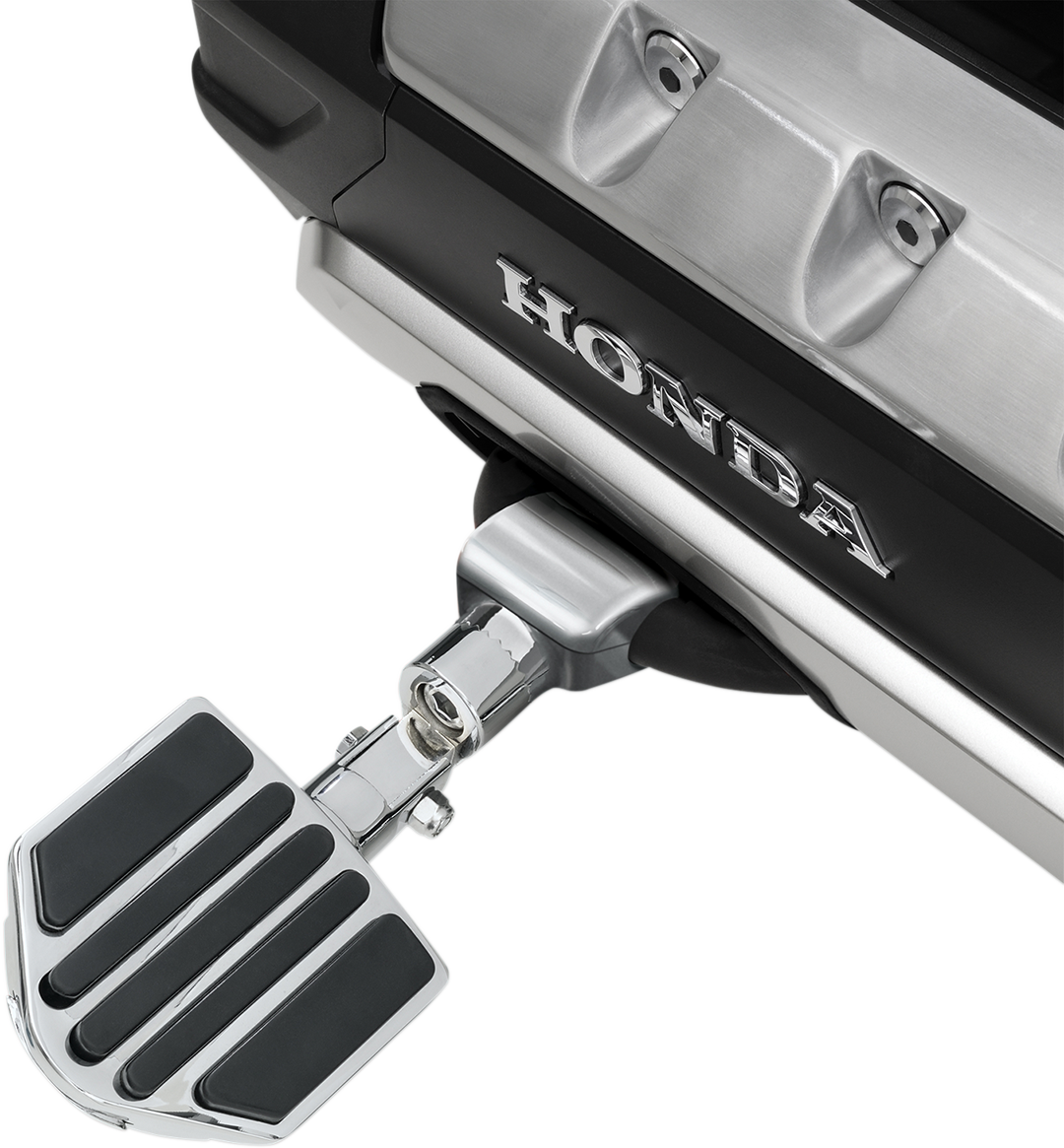 Bill's Exhausts SHOW CHROME Mini Highway Board for GL1800 engine, chrome finish with detailed design, motorcycle engine accessory.