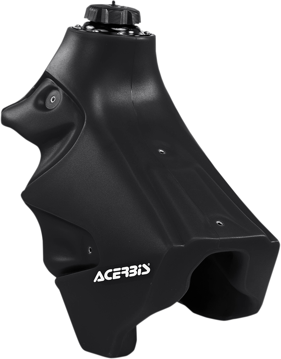 Black ACERBIS gas tank for YZ125/250/X motocross bikes, 3.2 gallons, compatible with 2002-2021 models, by Bill's Exhausts.
