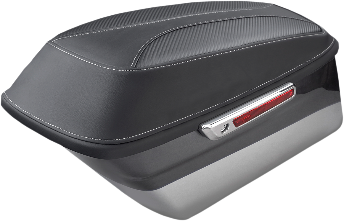 Saddlemens Dominator L870-14-D saddlebag cover for motorcycle seats, shown in black with textured finish.