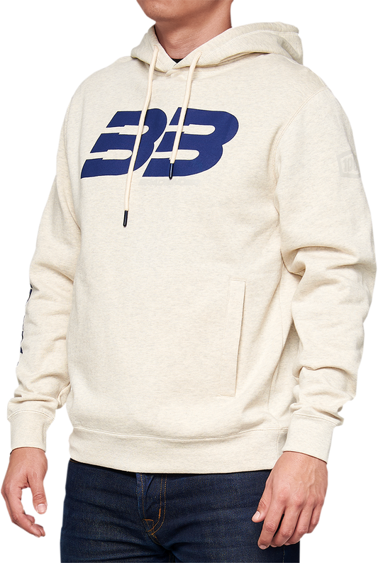 100% BB33 Pullover Welt Pocket Hoodie - Oatmeal - Large BB-36045-484-12 - Howling Moto