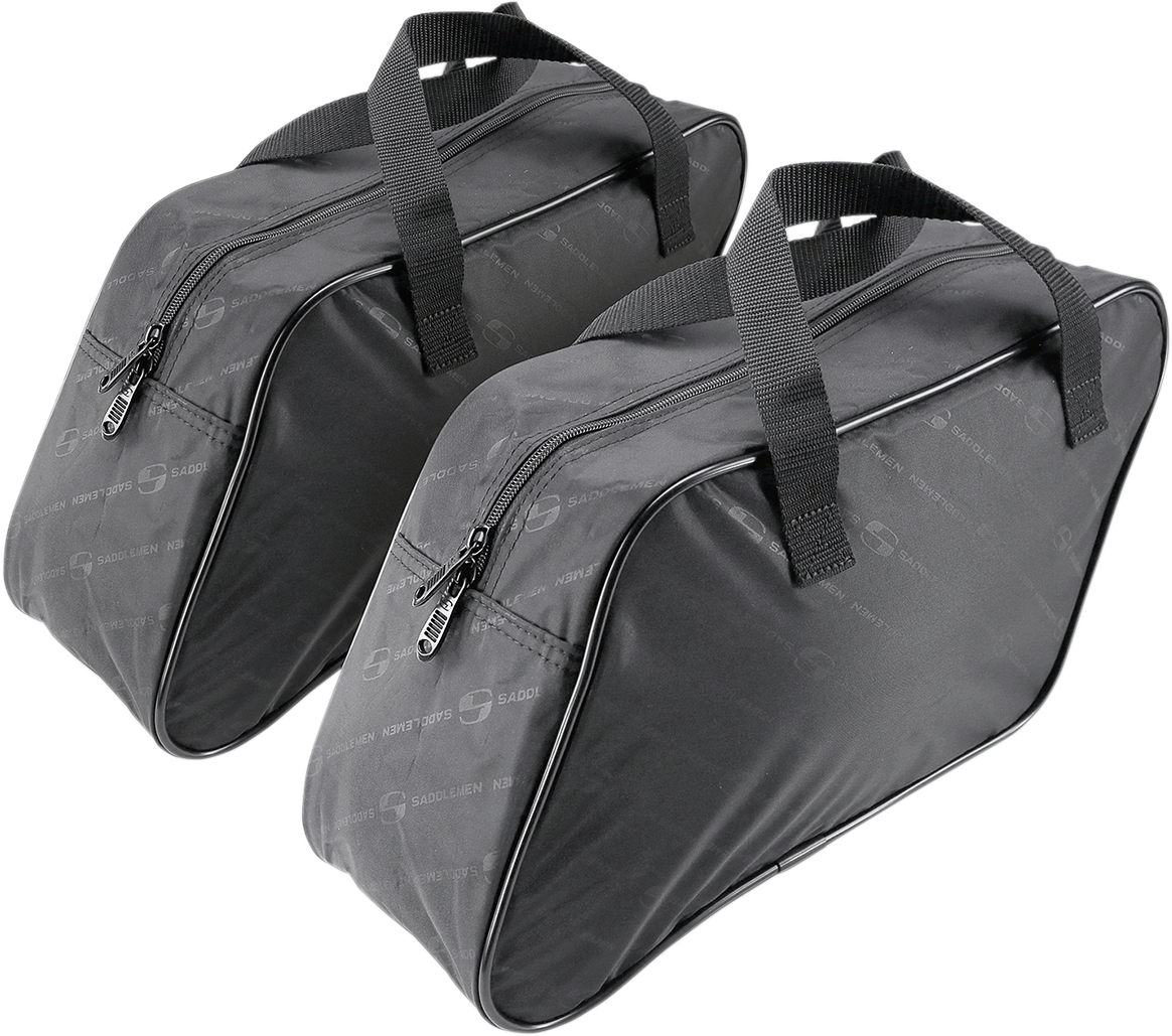 Small SADDLEMEN Saddlebag Liner for slant seats by Bill's Exhausts, shown in black with padded interior and durable material