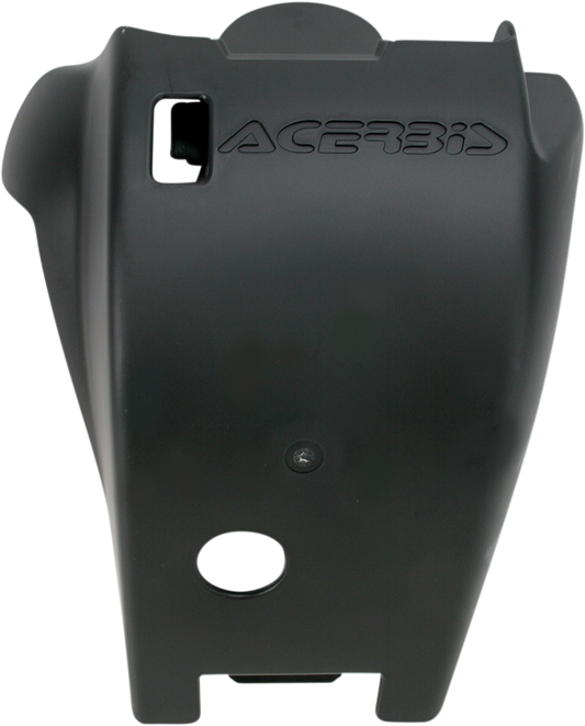 Black ACERBIS skid plate for Honda CRF 250R/450R motorcycle, designed to protect the body and engine components.