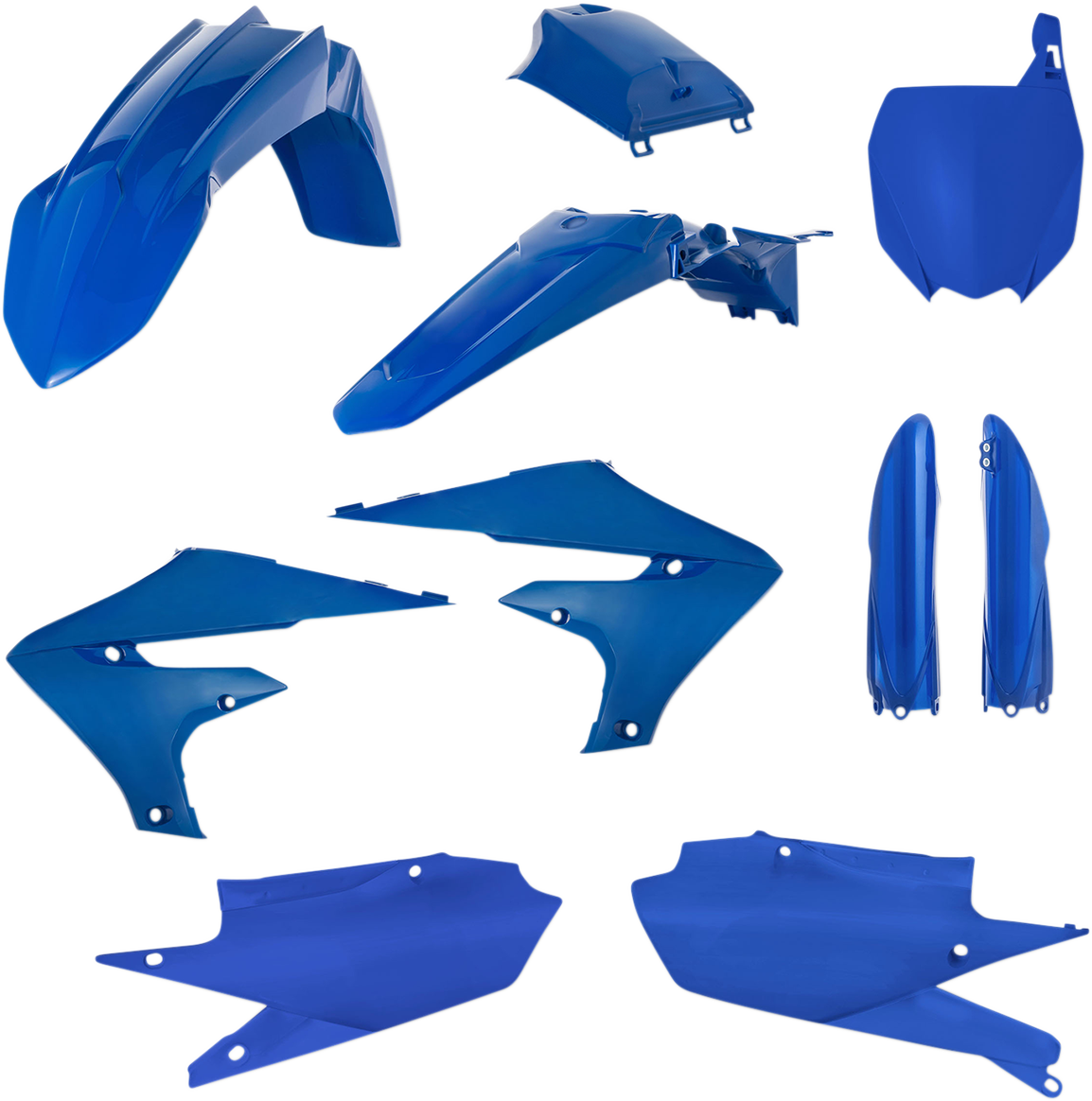 Blue Acerbis full replacement body kit for motorcycles, showcasing sleek, streamlined design with detailed body panels.