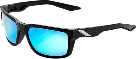 100% Daze Sunglasses - Matte Black - Blue Mirror 61030-019-75 - Howling Moto