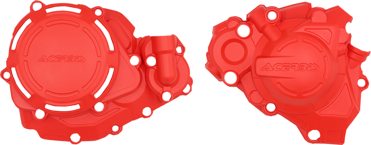 Red ACERBIS X-Power Cover Kit for Honda motorcycle, body protection components with branding details.