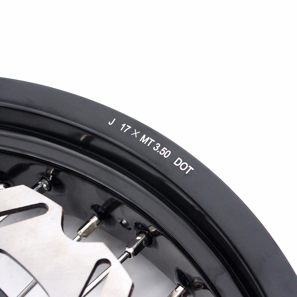 KKE 17 Inch Supermoto Rims for Honda CRF250R 04-13 CRF450R 02-12 Black - Howling Moto
