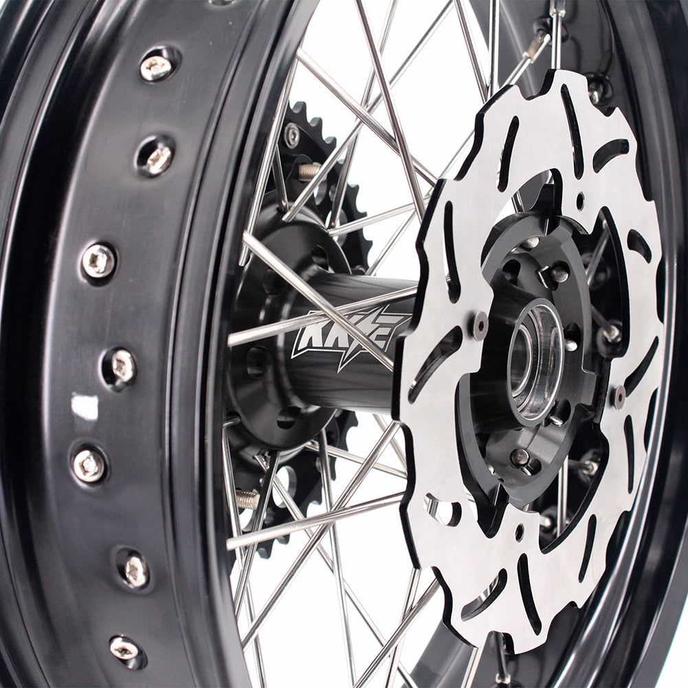 KKE 17 Inch Supermoto Rims for Honda CRF250R 04-13 CRF450R 02-12 Black - Howling Moto