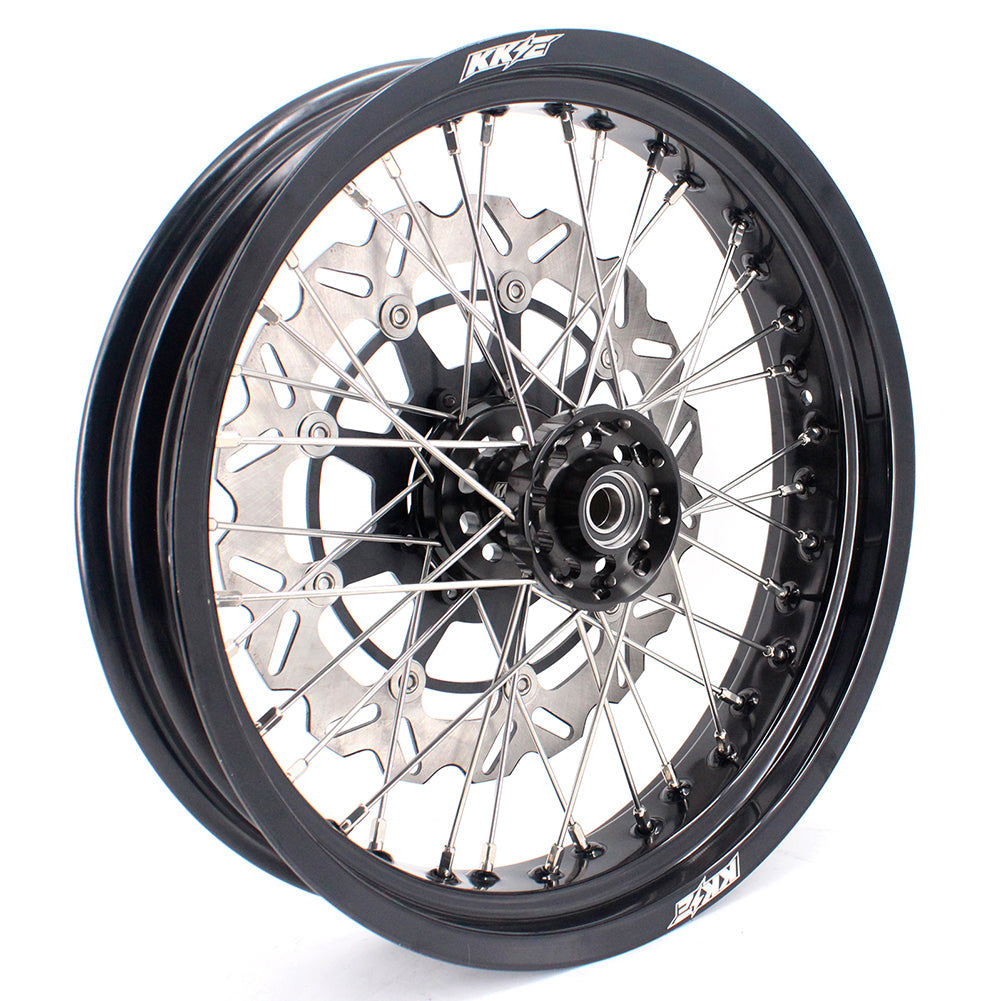 KKE 17 Inch Supermoto Rims for Honda CRF250R 04-13 CRF450R 02-12 Black - Howling Moto