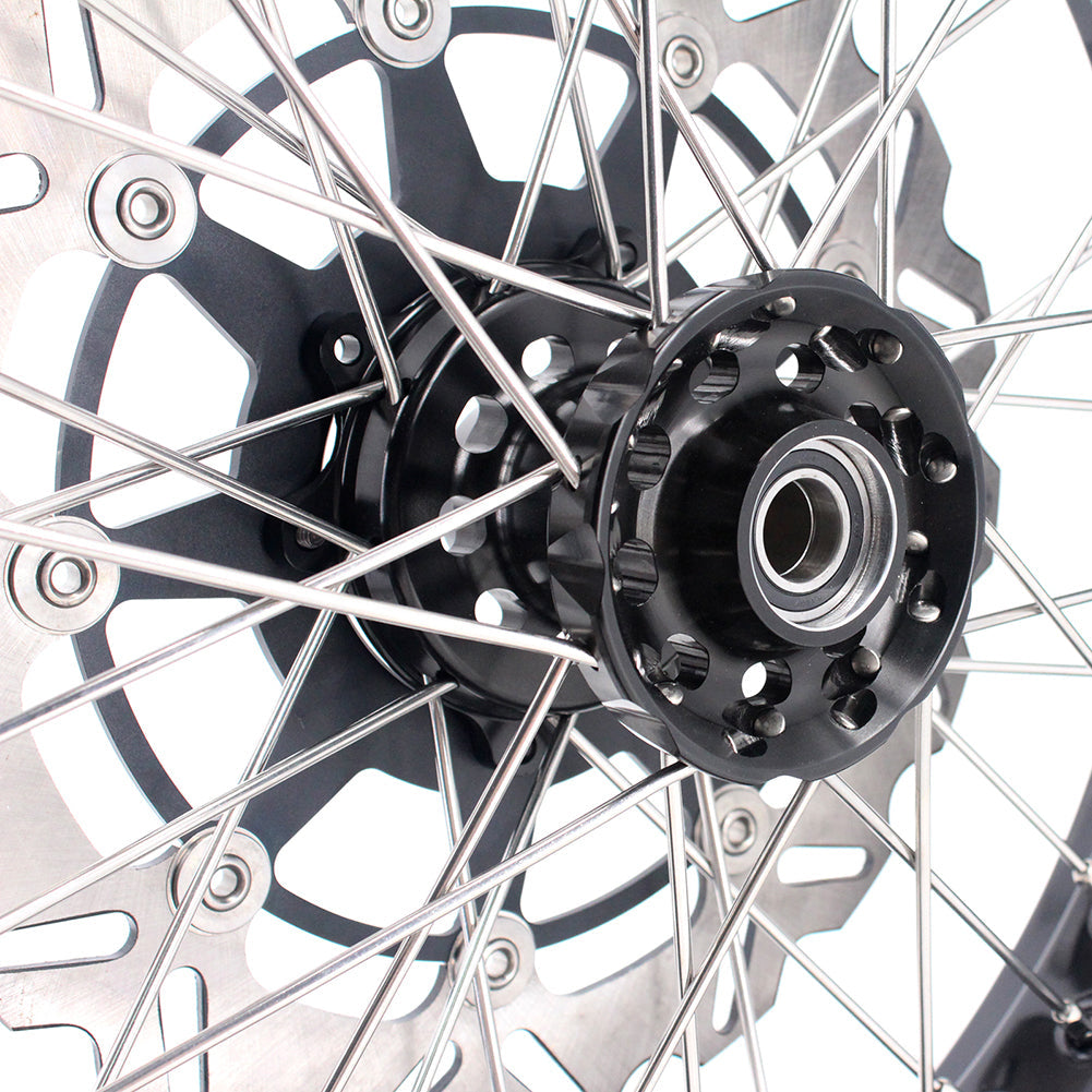 KKE 17 Inch Supermoto Rims for Honda CRF250R 04-13 CRF450R 02-12 Black - Howling Moto