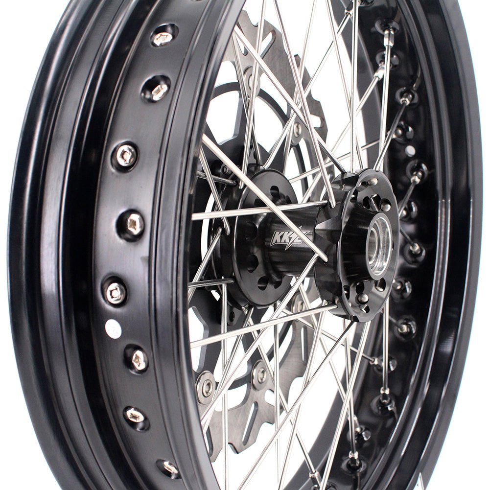 KKE 17 Inch Supermoto Rims for Honda CRF250R 04-13 CRF450R 02-12 Black - Howling Moto