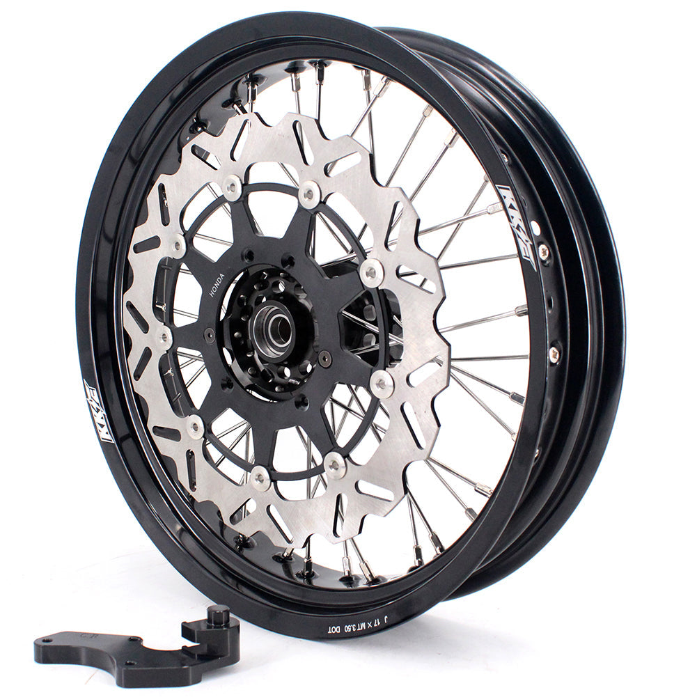 KKE 17 Inch Supermoto Rims for Honda CRF250R 04-13 CRF450R 02-12 Black - Howling Moto