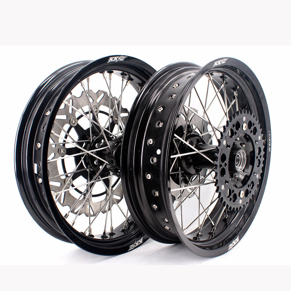KKE 17 Inch Supermoto Rims for Honda CRF250R 04-13 CRF450R 02-12 Black - Howling Moto