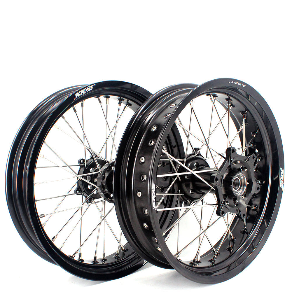 KKE 17 Inch Supermoto Rims for Honda CRF250R 04-13 CRF450R 02-12 Black - Howling Moto