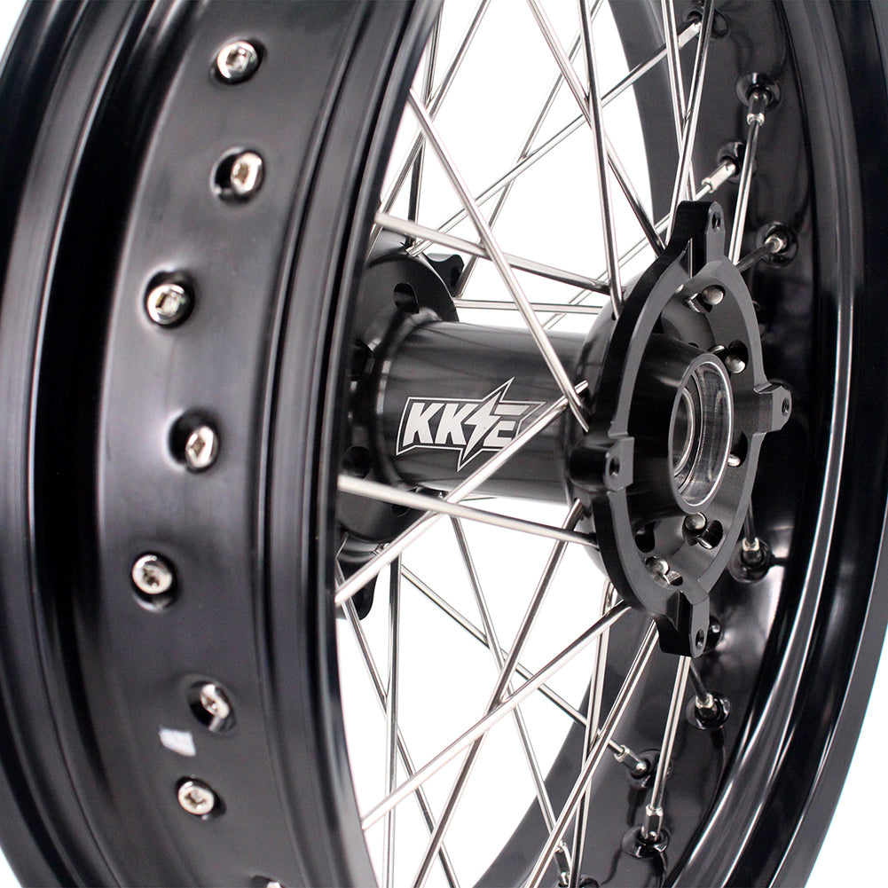 KKE 17 Inch Supermoto Rims for Honda CRF250R 04-13 CRF450R 02-12 Black - Howling Moto