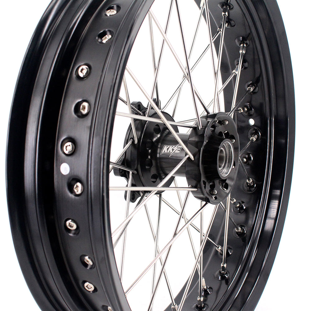 KKE 17 Inch Supermoto Rims for Honda CRF250R 04-13 CRF450R 02-12 Black - Howling Moto