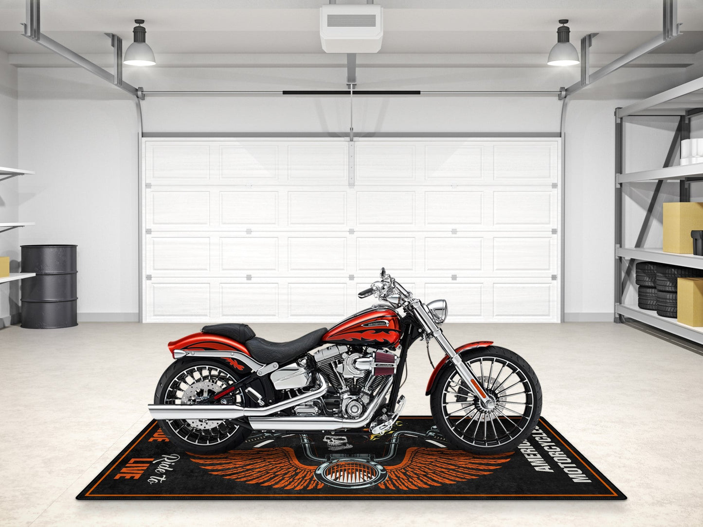 Motorcycle Mat Skull Design for Chopper, Cruiser, Touring, Sport Motorcycle - MM7502 - Howling Moto