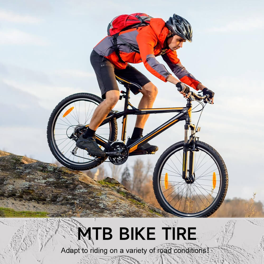 Hycline Rapids 26-inch mountain bike tire with knobby tread suitable for off-road cycling and rugged terrain.
