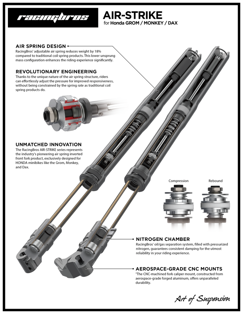 RACING BROS AIR-STRIKE FORKS GROM/MONKEY - Howling Moto
