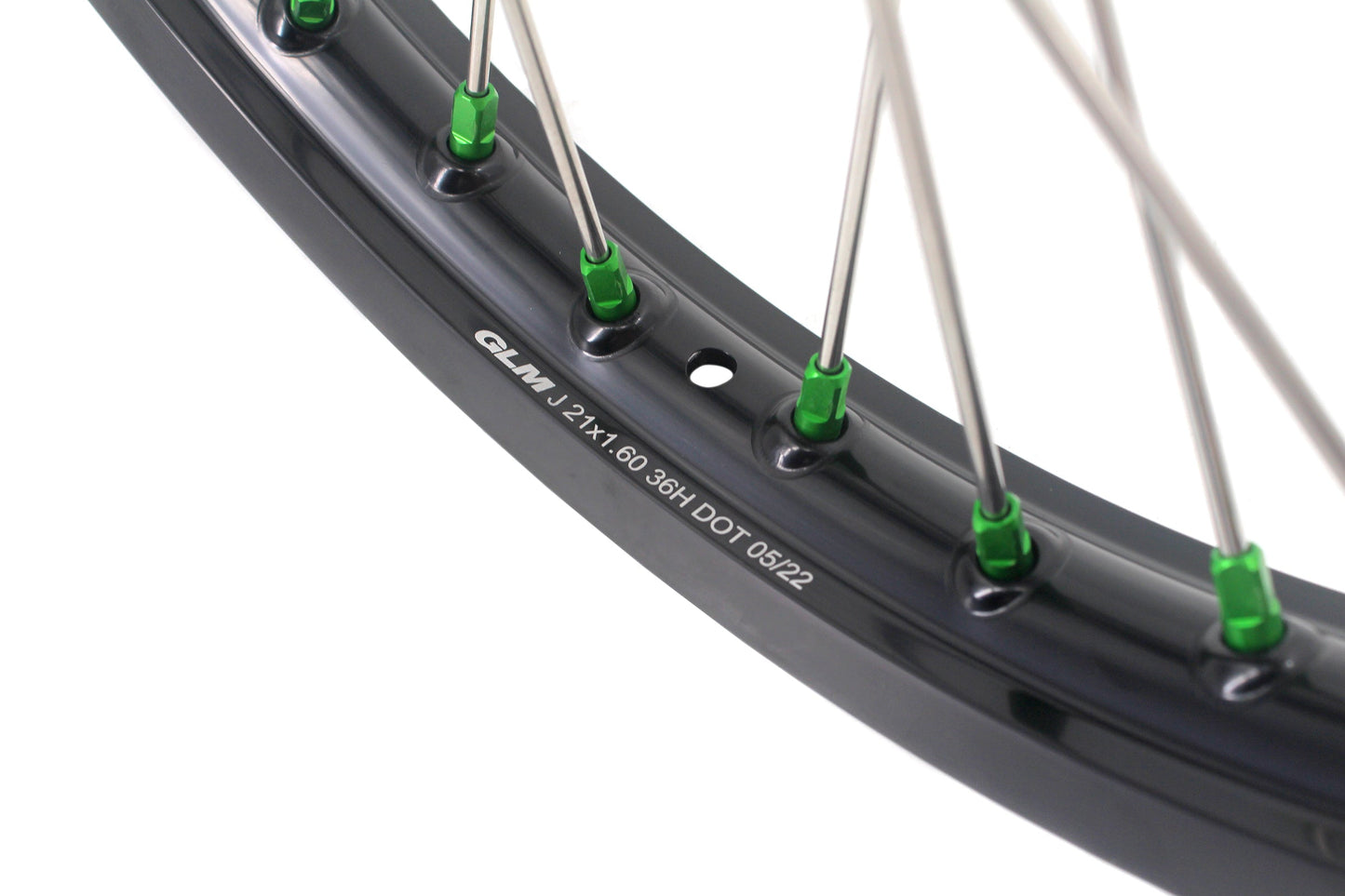 KKE 1.6*21 & 2.15*19 Wheels Rims Fit Kawasaki KX450 2019-2024 KX450X 2021-2024 Green Nipples - Howling Moto