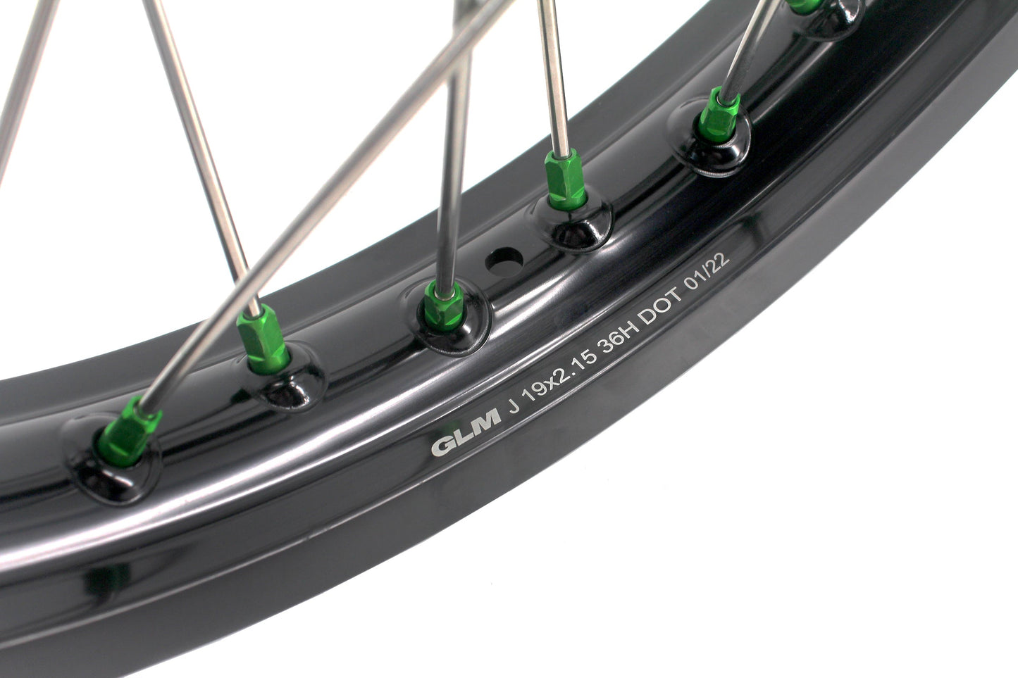 KKE 1.6*21 & 2.15*19 Wheels Rims Fit Kawasaki KX450 2019-2024 KX450X 2021-2024 Green Nipples - Howling Moto